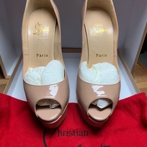 Louboutin Lady Peep 150 Patent Calf heel 36.5
